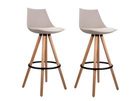 Banqueta De Cozinha Lorena Pp Nude Rivatti Kit 2 Unidades
