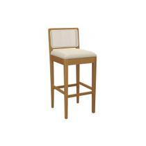 Banqueta de Cozinha Sara Madeira Maciça 1BMM005CA 1 Un Carvalho/Linho Bege Argila/Tela Bege - Kappesberg