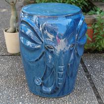 Banqueta de jardim International Caravan Wild Elephant Drum azul marinho Banqueta de jardim International Caravan Wild Elephant Drum azul marinho