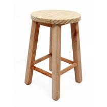 Banqueta de Madeira Crua -Baixa Sem Encosto - Redonda - Veneri (VBBSER-CR)