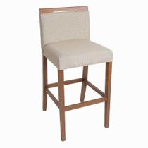 Banqueta de Madeira Rogar Linho L03 Morel D23 Banqueta de Madeira Rogar Linho L03 Morel D23