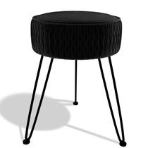 Banqueta de Maquiagem MOOWIND em Veludo Redonda 33x44 cm Preta Banqueta de Maquiagem MOOWIND em Veludo Redonda 33x44 cm Preta