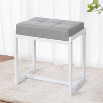 Banqueta de maquiagem quadrada de linho FLYZC para Vanity Grey