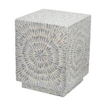 Banqueta de Mesa de Acento Moderna Benjara Capiz 45 cm Patrón Estrella Gris