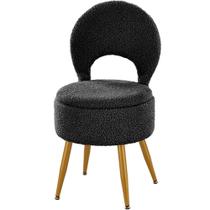 Banqueta de Tocador ZYKZYK con Almacenamiento y Respaldo Tapizada en Terciopelo