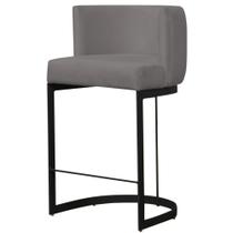 Banqueta decorativa emily base metal preto