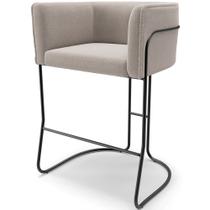 Banqueta Decorativa Fixa Baixa Base de Aço Preto Betina D02 Bouclê Creme C-54 - Lyam Decor Banqueta Decorativa Fixa Baixa Base de Aço Preto Betina D02 Bouclê Creme C-54 - Lyam Decor