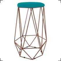 Banqueta Decorativa Para Sala Hexagonal Aramado Base Bronze/Dourada/Preta Suede Cores - Clique E Decore