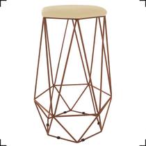 Banqueta Decorativa Para Sala Hexagonal Aramado Base Bronze/Dourada/Preta Suede Cores - Clique E Decore