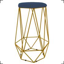Banqueta Decorativa Para Sala Hexagonal Aramado Base Bronze/Dourada/Preta Suede Cores - Clique E Decore