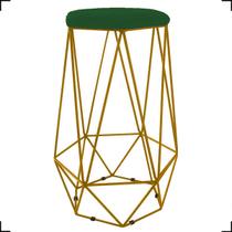 Banqueta Decorativa Para Sala Hexagonal Aramado Base Bronze/Dourada/Preta Suede Cores - Clique E Decore