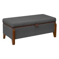 Banqueta Decorativa Puff Baú Organizador Bali 90 cm Bouclé