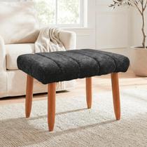 Banqueta Decorativa Puff Retangular Nina Para Sala Bouclê