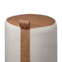 Banqueta Decorativa Redonda Puff Boston Bouclê Facto