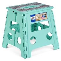 Banqueta dobrável ACKO de 33 cm de plástico resistente para crianças, azul-petróleo Banqueta dobrável ACKO de 33 cm de plástico resistente para crianças, azul-petróleo