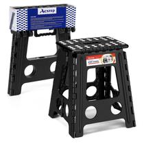 Banqueta dobrável ACSTEP de 16 polegadas Heavy Duty para 180 kg, preta