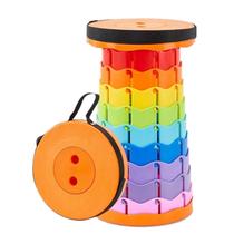 Banqueta Dobrável Ajustável Retrátil Resistente Fila Laranja