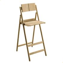 Banqueta Dobrável Alta com Encosto Tramontina Bossa em Madeira Tauari Natural 13698080