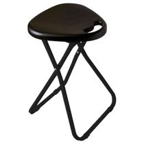 Banqueta Dobrável com Alça Banquinho 80Kg Assento Preto para Camping Pesca Casa Montagem Fácil Multiuso