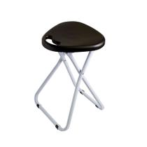 Banqueta Dobrável Com Alça Branca e Assento Preto Banquinho Banco Someway