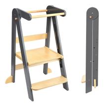 Banqueta Dobrável de Cozinha Toddler Tower TDKDhoming - Cinza