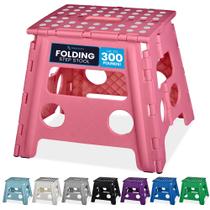 Banqueta dobrável Handy Laundry, leve, rosa, 33 cm