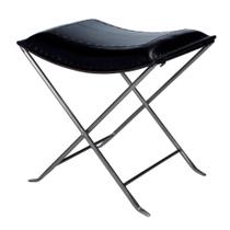 Banqueta dobrável Offex Transitional Retangular Black Leather