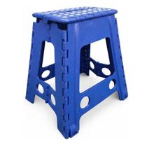 Banqueta Dobrável Portátil 45cm Plástico Resistente Camping Cozinha Doméstica AZUL