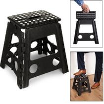 Banqueta Dobrável Retrátil 45cm Compacta Multiuso Pesca Camping Casa Até 150kg