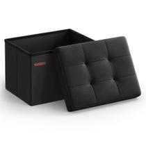Banqueta Dobrável SONGMICS com Porta-Objetos - Preta Banqueta Dobrável SONGMICS com Porta-Objetos - Preta