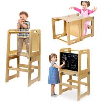 Banqueta Dobrável VECELO Toddler Tower para Crianças - Com Lousa