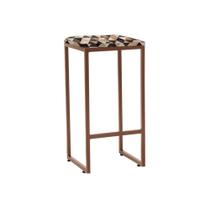 Banqueta Donna Bronze Estampa Triangulo