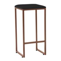 Banqueta Donna Bronze Platinum Decor material sintético Preto