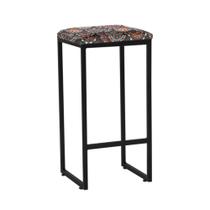 Banqueta Donna Preta Estampa Mandala