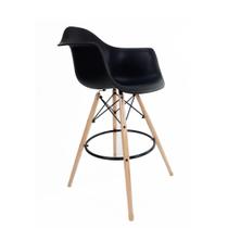 Banqueta Eames Com Braço Preto