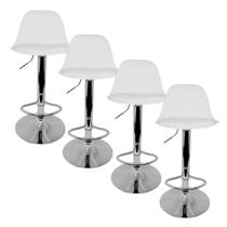 Banqueta Eiffel Branca - Kit c/ 4 Peças