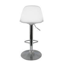 Banqueta Eiffel Evolux BC2023 Branca Giratória Regulagem Altura Estofada Design Eames 100kg