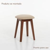 Banqueta em Madeira Maciça Assento Estofado Onix Marrom/Mel Banqueta em Madeira Maciça Assento Estofado Onix Marrom/Mel