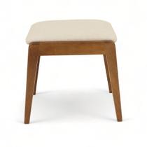 Banqueta Embaú Nacional Móveis 47 cm (Altura) Madeira Tauari Pinhão Tecido Papel Cor Bege
