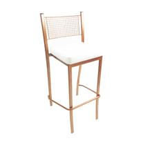 Banqueta EMPILHÁVEL Cobre alta assento branco encosto grade Banqueta EMPILHÁVEL Cobre alta assento branco encosto grade