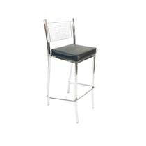 Banqueta EMPILHÁVEL cromada Altura 65cm assento preto