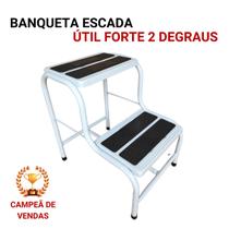 Banqueta Escada 2 Degraus Hospitalar Escadinha Banquinho Reforçado Em Aço Antiderrapante - UTILAÇO