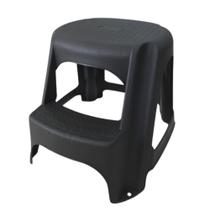 Banqueta escada 2 degraus preta (peso max 99kg) - ARQPLAST