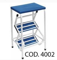 Banqueta escada 3 degraus com pés antiderrapante mais resistente ,pode subir até 120kg, br/az .