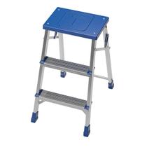 Banqueta Escada Alumínio Tramontina 3 Degraus 64cm 120kg Trava Segurança Pés Reforçados 36x57x64cm