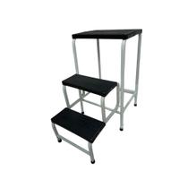 Banqueta Escada Dobrável 3 Degraus Branca Tubomax: Leve, Prática e Resistente, Ideal para Uso Doméstico e Profissional