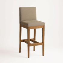 Banqueta Estofada em Tecido Linho ou Veludo 105cm x 42cm com Base em Madeira Natural