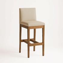 Banqueta Estofada em Tecido Linho ou Veludo 105cm x 42cm com Base em Madeira Natural