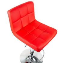Banqueta Estofada Gomos Confort Base Cromada Vermelha Banqueta Estofada Gomos Confort Base Cromada Vermelha