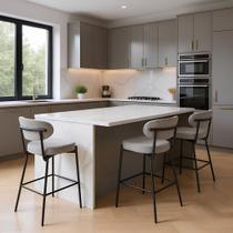 Banqueta Eva Tecido 94cm x 49cm x 48,5cm Cinza Banqueta Eva Tecido 94cm x 49cm x 48,5cm Cinza